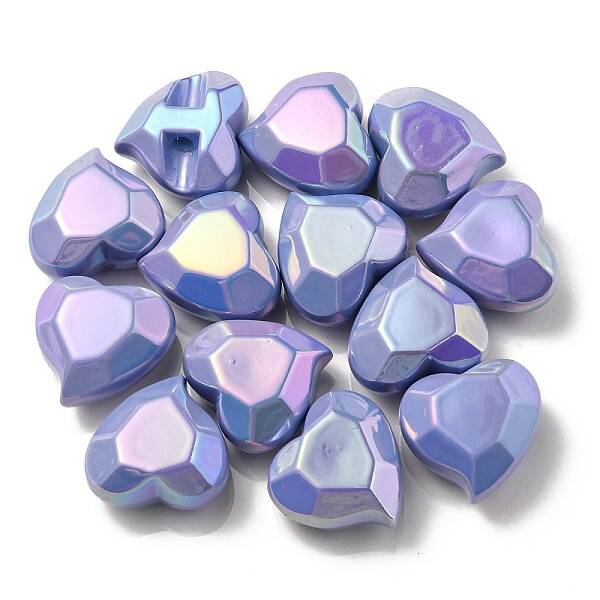 UV Plating Rainbow Iridescent Acrylic Beads