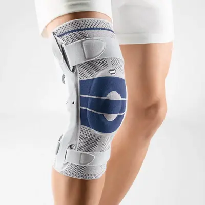 Bauerfeind Genutrain S Pro Knee Brace with Adjustable Lateral Splints Titanium Right Size 2
