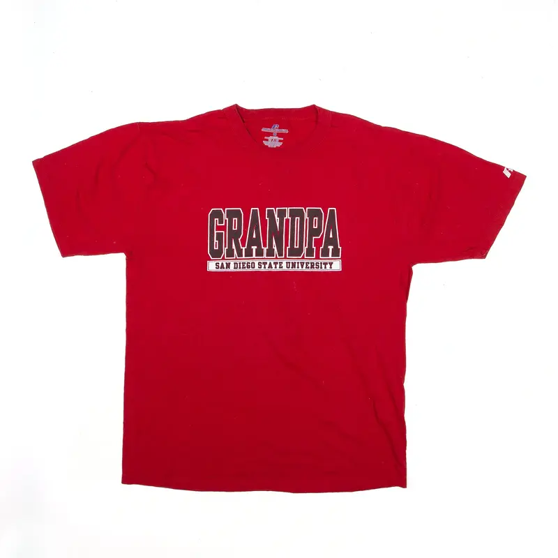 RUSSELL ATHLETIC Grandpa San Diego Sports T-Shirt Red USA Short Sleeve Mens M