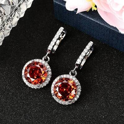 925 Sterling Silver Pave Cubic Zirconia Flat Round Hoop Earrings