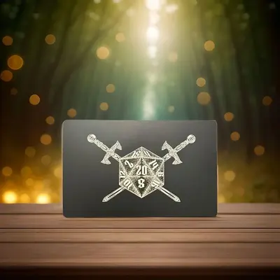 The Natural 20 D&D Metal Card