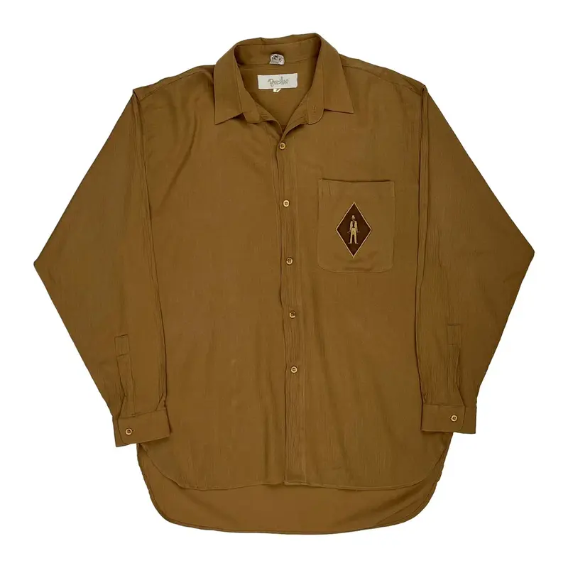 Ban Hao Shirt - Large Brown Polyester Blend