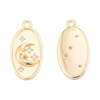 Brass Micro Pave Clear Cubic Zirconia Pendants