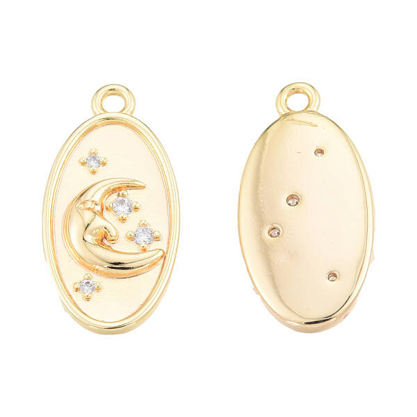Brass Micro Pave Clear Cubic Zirconia Pendants