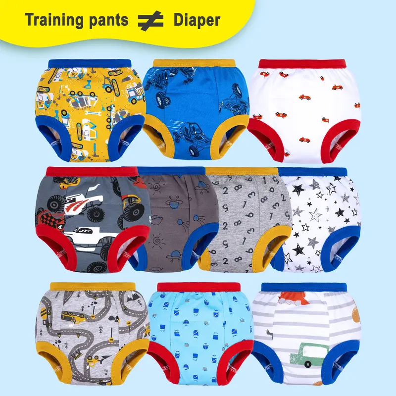 10-Pack Boys & Girls Potty Training Underwear –Training Pants for Toddlers