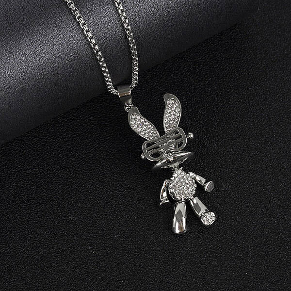 Stainless Steel Rabbit Pendant Necklace
