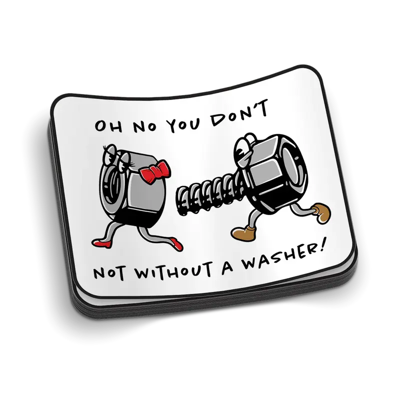 No Washer - Hard Hat Decal