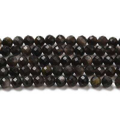 Natural Silver Sheen Obsidian Beads Strands