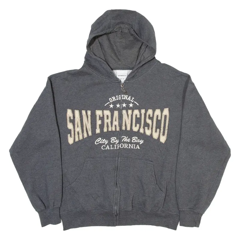 HAYWARD San Francisco California Womens Grey Hoodie Full Zip USA M