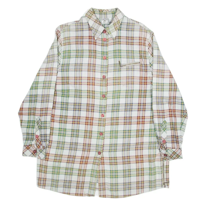 LAMBERTINO Mens Shirt Grey Check Long Sleeve L