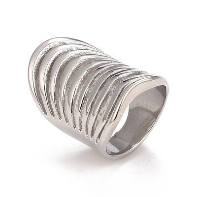 Non-Tarnish 304 Stainless Steel Chunky Hollow Ring for Men Women