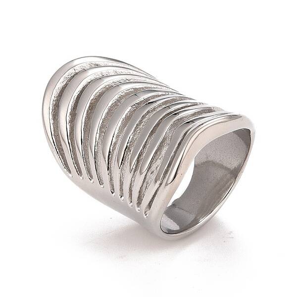Non-Tarnish 304 Stainless Steel Chunky Hollow Ring for Men Women