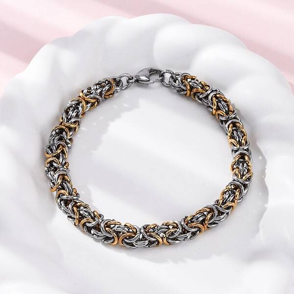 201 Stainless Steel Byzantine Chain Bracelets