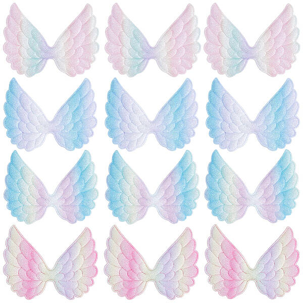 40Pcs 4 Colors Angel Wing Shape Sew on Patches Applique