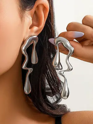 Fashion Geometric Design Dangle Earrings, Fashionable Jewelry Accessories for Party, Daily Clothing Decor, Trendy All-match &...