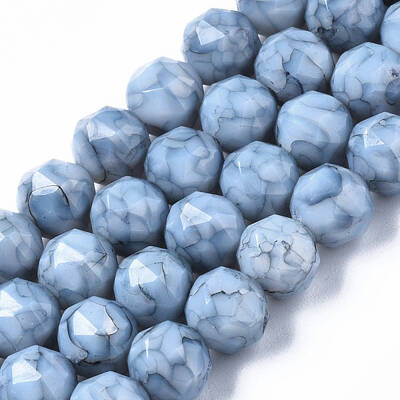 Opaque Baking Painted Glass Beads Strands