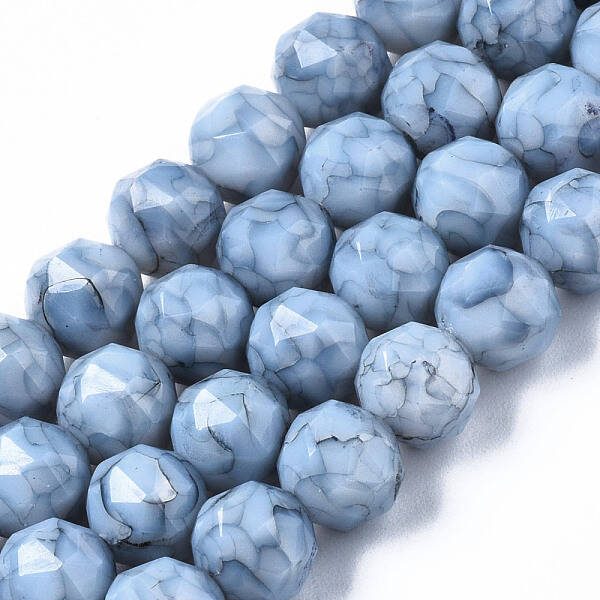 Opaque Baking Painted Glass Beads Strands