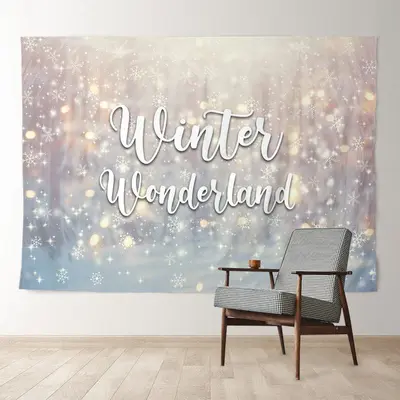 Aperturee Winter Onederland Snow Light 1st Birthday Backdrop