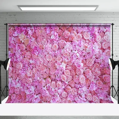Dense Pink Flowers Wedding Female Photo Backdrop - Aperturee