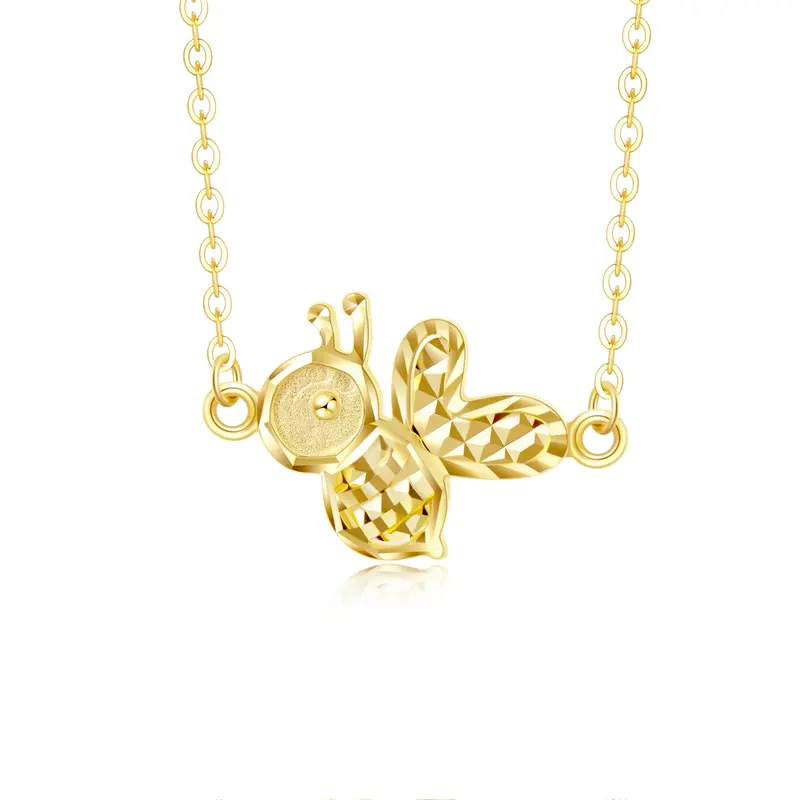 18K Gold Bees Pendant Necklace