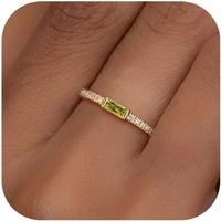 Gold Birthstone Rings for Women Non Tarnish 14K Gold Plated Eternity Stacking Ring Dainty CZ Gemstone Engagement Wedding Band...