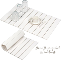 Stone Drying Mat for Kitchen Counter, Super Absorbent, Heat Resistant Dish Drying Mats, Eco-Friendly Diatomaceous Earth Stone...