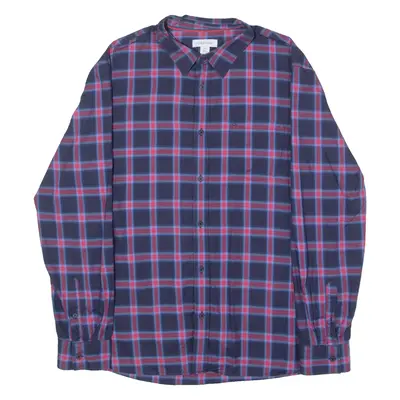 CALVIN KLEIN Mens Shirt Blue Check Long Sleeve XL