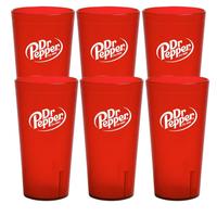Dr. Pepper Red Plastic Tumblers 24-Ounce Restaurant Grade Cups, drinking glasses Drinkware for restaurant and party