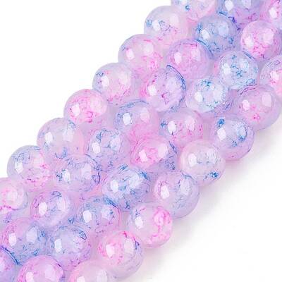 Baking Painted Crackle Glass Bead Strands