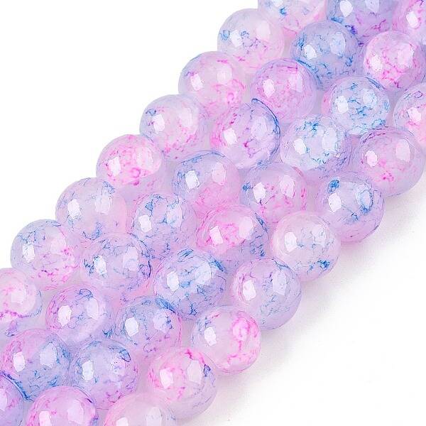 Baking Painted Crackle Glass Bead Strands