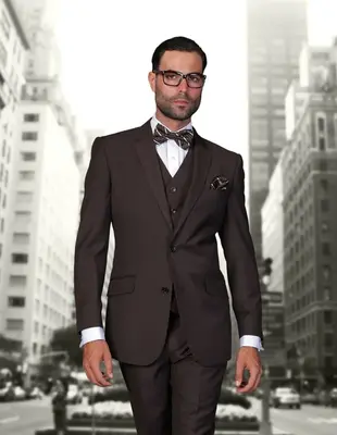 Men's Wool 3-Piece Suit Extra Long 100% Wool Statement