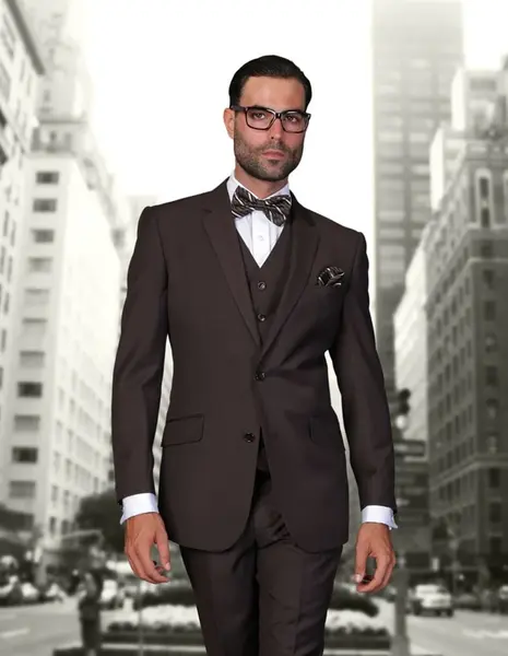 Men's Wool 3-Piece Suit Extra Long 100% Wool Statement