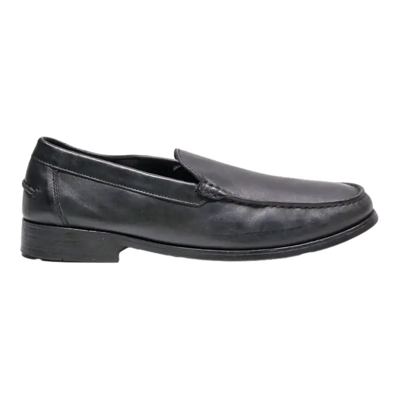 GOEX Loafer Shoes Black Leather Mens UK 10.5