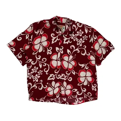 Island Life Hawaiian Shirt - Medium Red Viscose