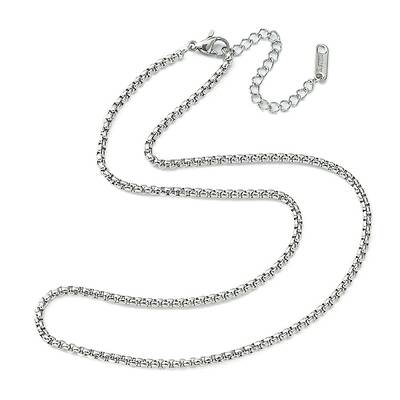 304 Stainless Steel Box Chain Necklace for Men Women