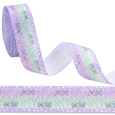 10 Yards Polyester Printed Grosgrain Ribbon