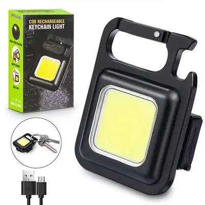 Multifunctional Outdoor Emergency Keychain Light, 1 Count Rechargeable Waterproof COB Magnetic Work Light, Handheld Portable ...