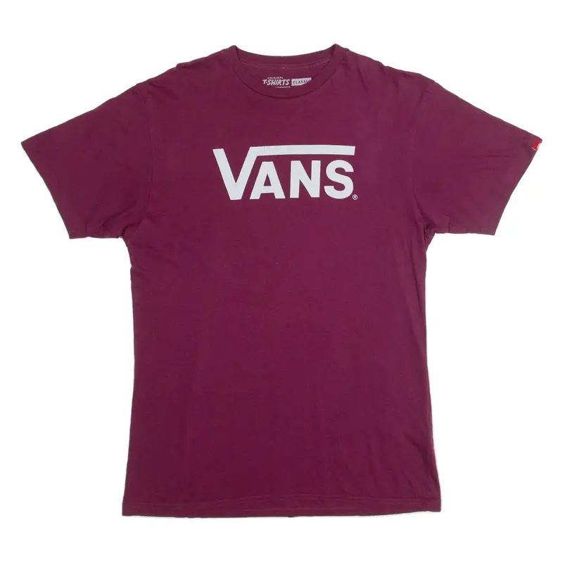 VANS Mens T-Shirt Maroon M
