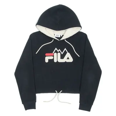 FILA Cropped Womens Black Hoodie S
