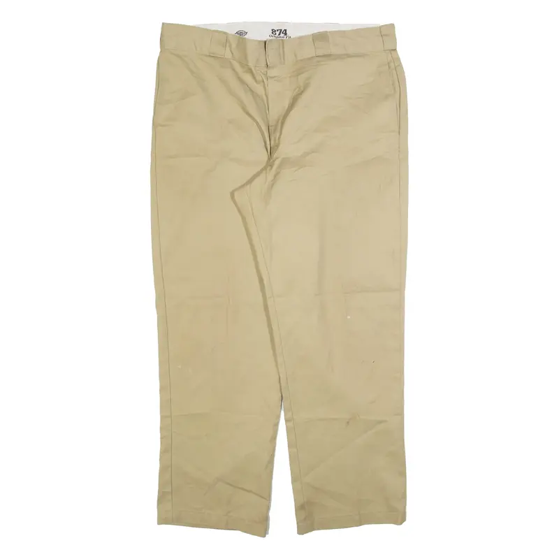 DICKIES 874 Workwear Mens Trousers Beige Regular Straight W38 L30
