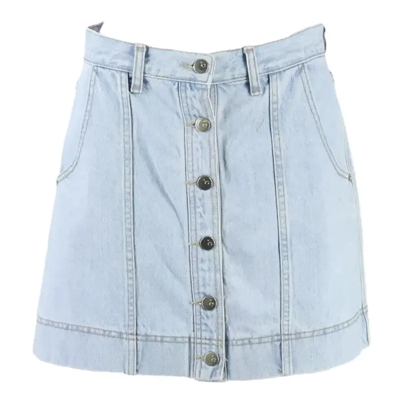 Womens Straight Skirt Blue Short M