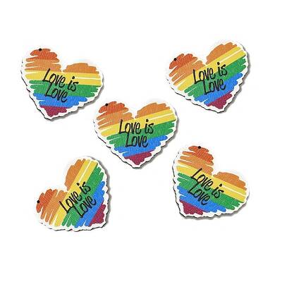Rainbow/Pride Flag Theme Single Printed Aspen Wood Pendants