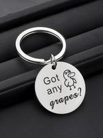 Cartoon Duck Pattern Round Shaped Charms Keychain, Letters Print Keychain for Duck Lover's Gift, Fashion Accessories for Men ...