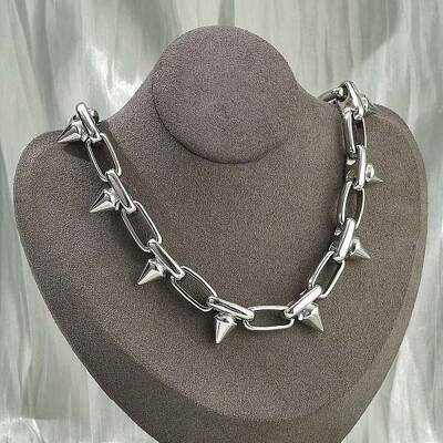 304 Stainless Steel Spike Link Chain Necklaces for Women Men