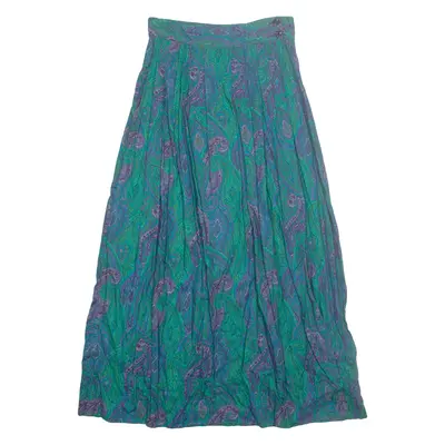 ELLIOTT LAUREN Womens A-Line Skirt Green Long Crazy Pattern UK 6