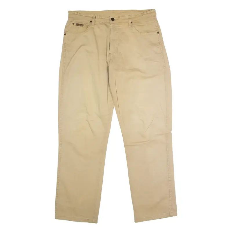 WRANGLER Texas Mens Twill Trousers Beige Regular Straight W32 L30