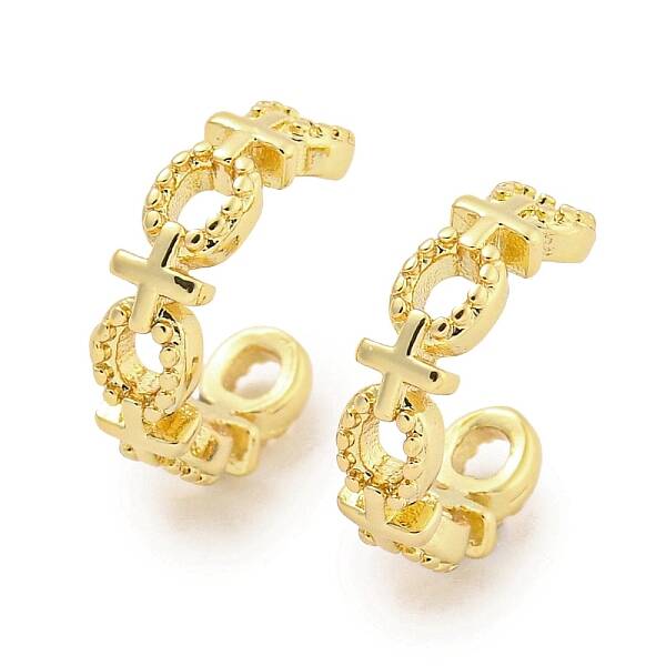 Female Symbol Rack Plating Brass Cuff Earrings for Women Men