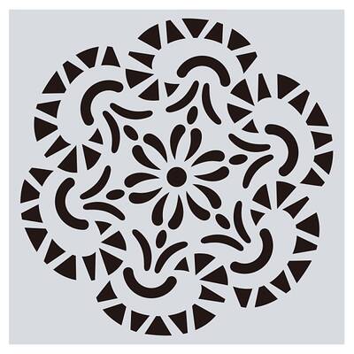Flower Pattern Eco-Friendly PET Plastic Hollow Painting Silhouette Stencil