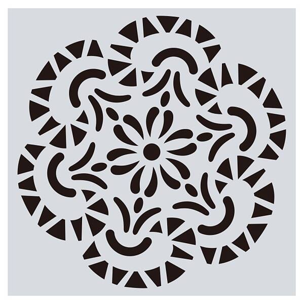 Flower Pattern Eco-Friendly PET Plastic Hollow Painting Silhouette Stencil