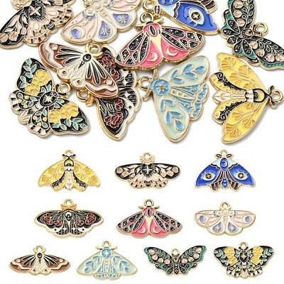 10Pcs 10 Styles Alloy Enamel Pendants